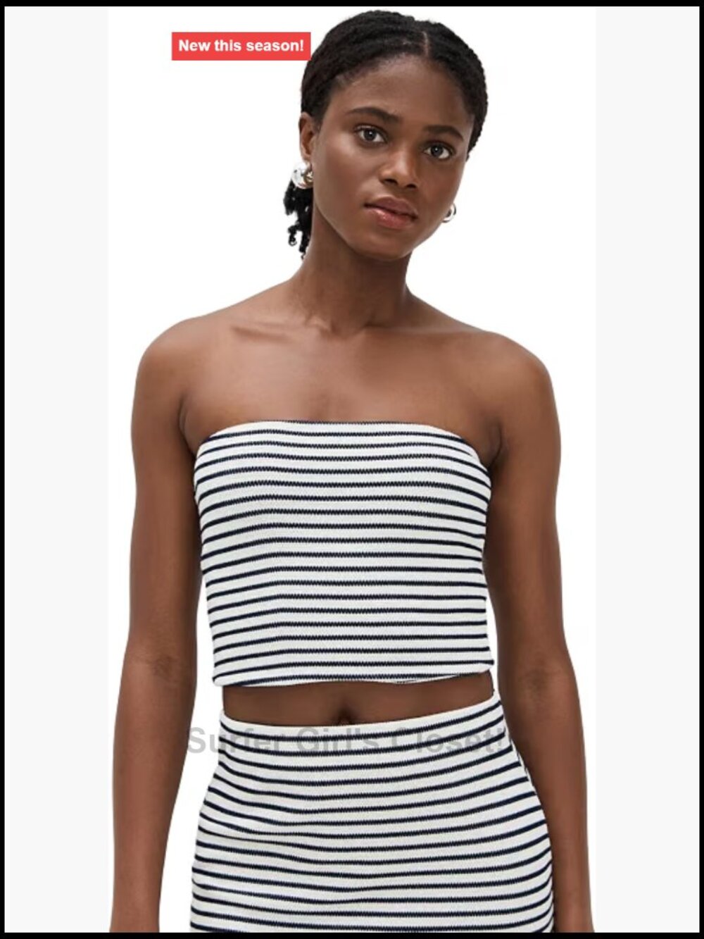 Z Supply Striped Tube Top Fitted Stretch Knit Strapless